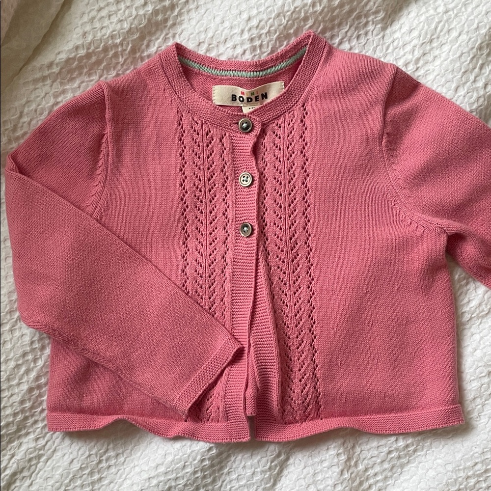 Mini Boden Size 2-3Y Pink Knit Cardigan